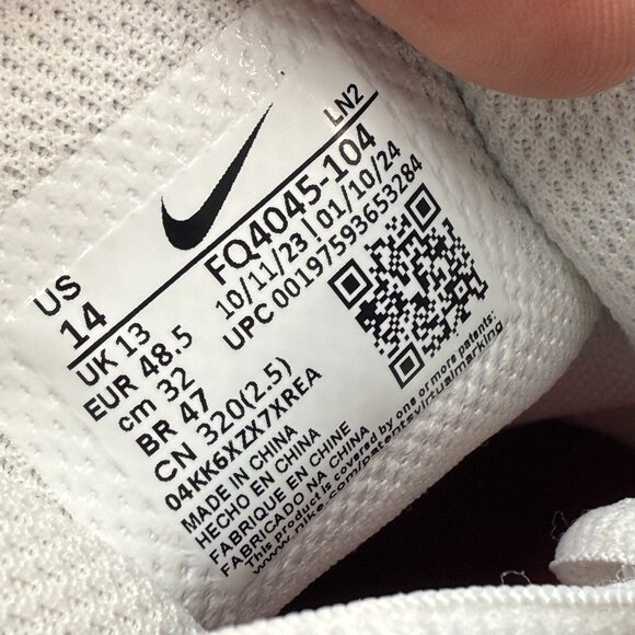 Nike Vapor Edge Speed 360 2 White Black Team Crimson Mens FQ4045-104 NEW Sz 14 - Picture 5 of 5